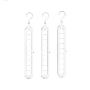Space Saving Clothing Hanger Racks 9 ports Set of 3 white